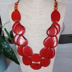 Tagua nut Necklace sets matching earrings, assorted colors, handmade organic jwl
